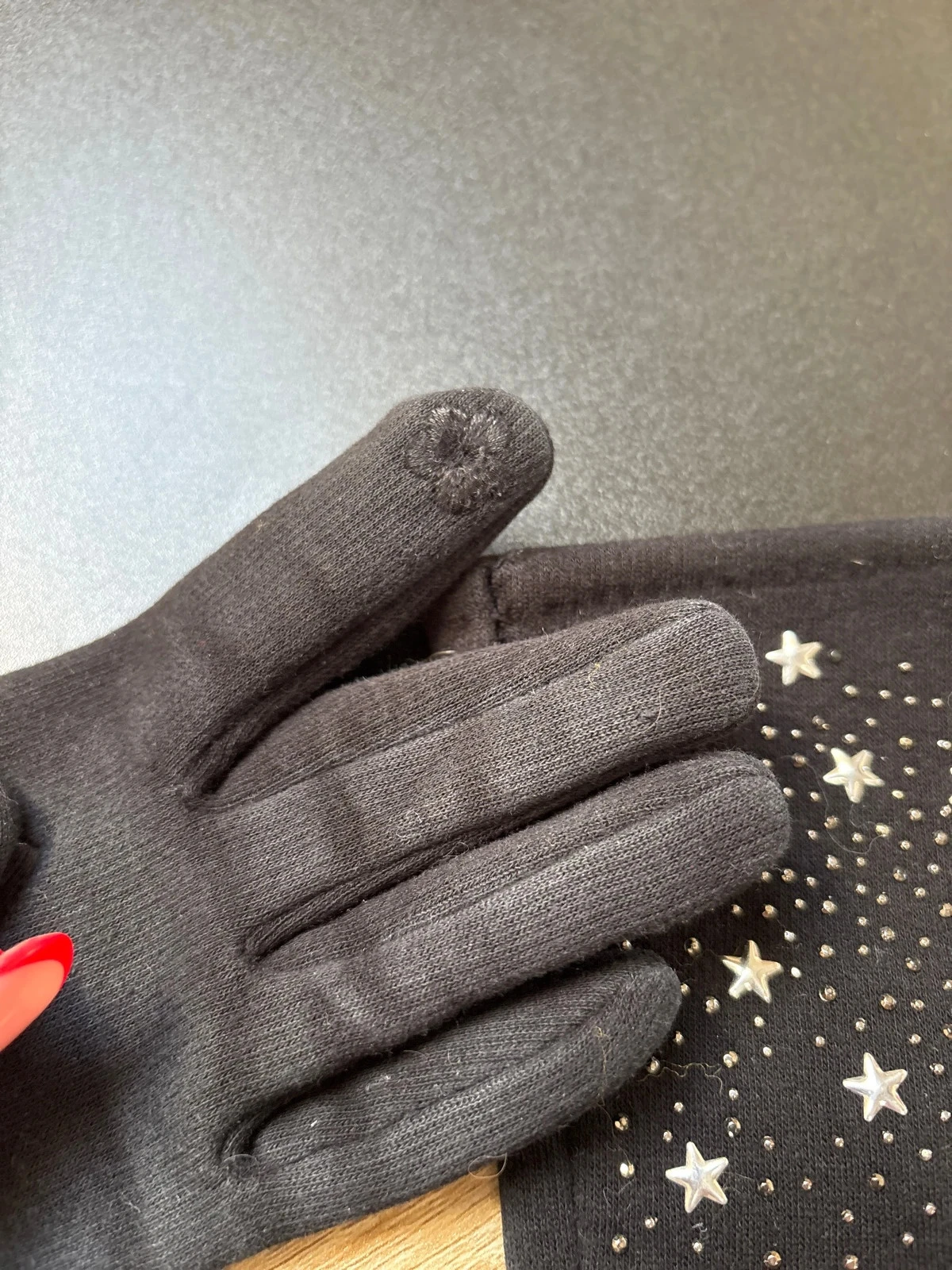 Luvas de tendência chique com interior polar tamanho S – photo 2